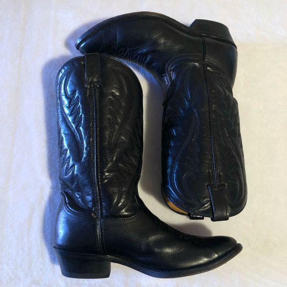Express Rider Western Style Black Leather Boots • Men’s Sz 10 - Picture 2 of 12